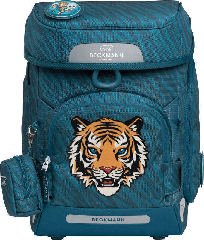 Beckmann Plus Air – Schulrucksack, Tiger Stars, 20 l, 28×40,5×23 cm, mit Wendetasche