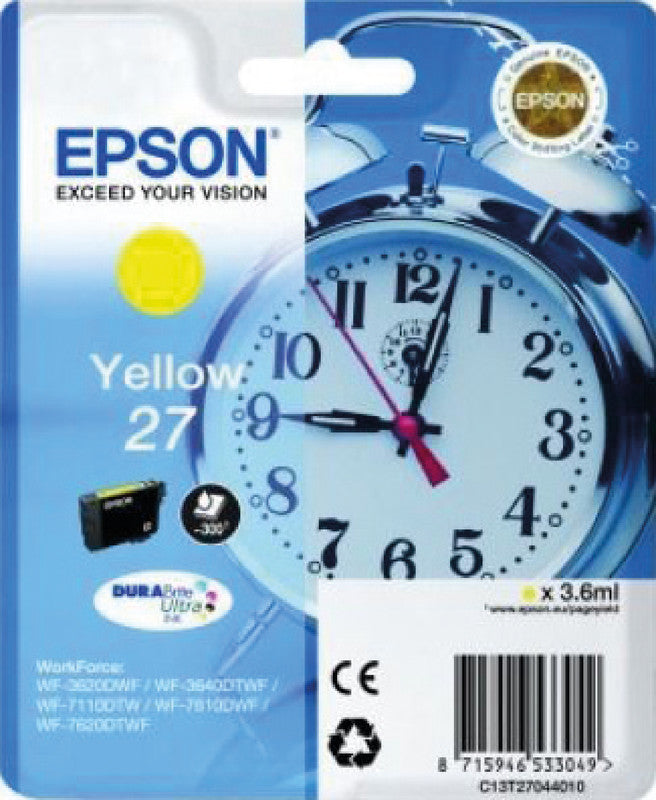 Epson Tintenpatrone 27, Gelb, 3,6 ml