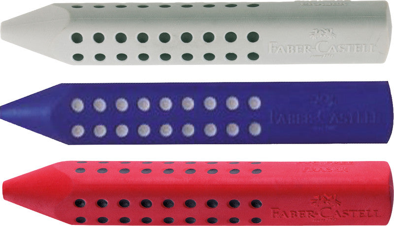 Faber-Castell Radierer Grip 2001 – für Blei- und Farbstifte – 90 × 14 × 14 mm – Kunststoff – grau