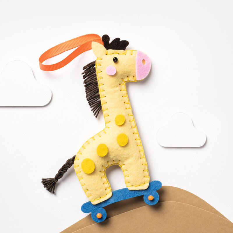 Folia Filzinies – Bastelset – Giraffe – 12-teilig – ab 8 Jahren – Filz, mehrfarbig