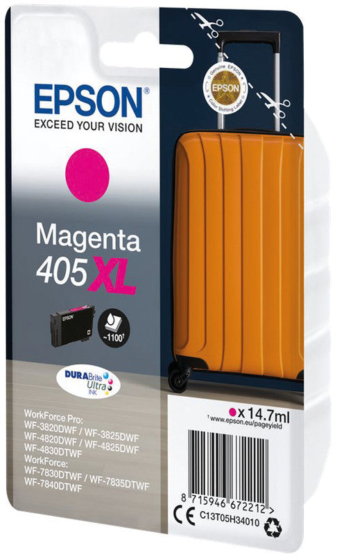 Epson Tintenpatrone 405XL, Magenta, 14,7 ml – für Tintenstrahldrucker/Multifunktionsgeräte