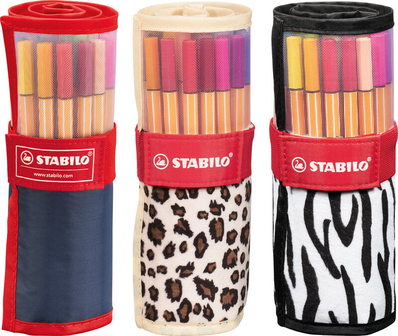 STABILO point 88 Fineliner Set – 25 Stk., 0,4 mm, 25 Farben, Leopard
