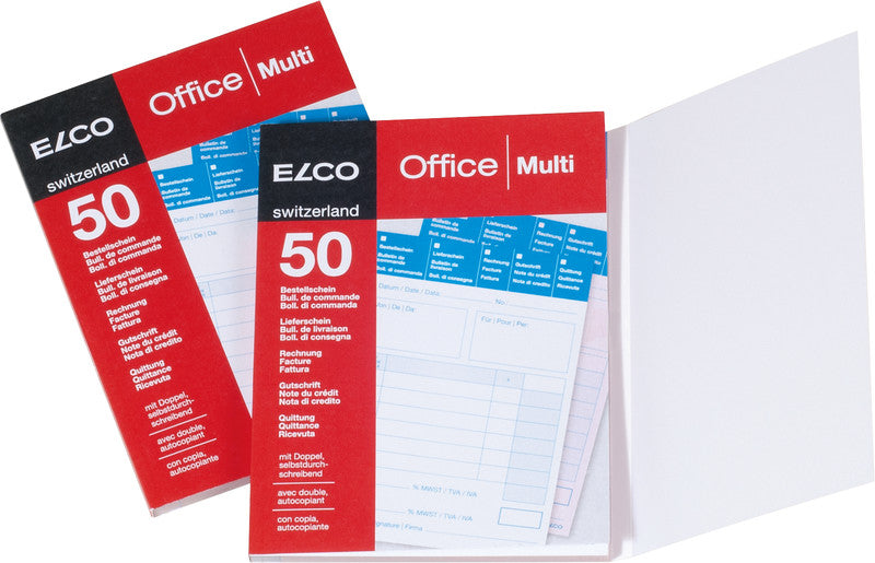 Elco Durchschreibeblock – mehrsprachig, 50 Blatt, A5