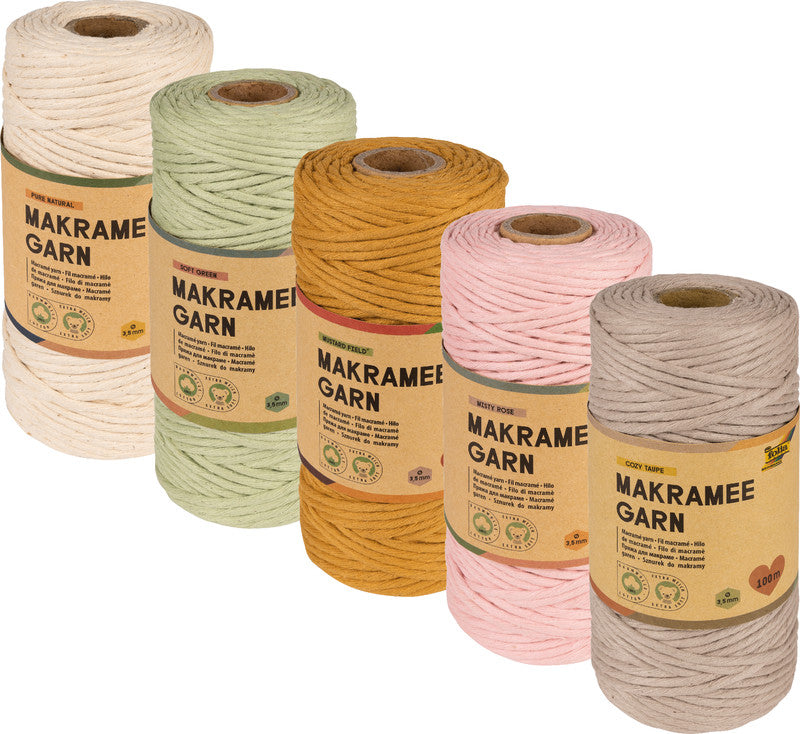 Folia Makramee-Garn – Grün – 100 m, Ø 3,5 mm – Baumwolle