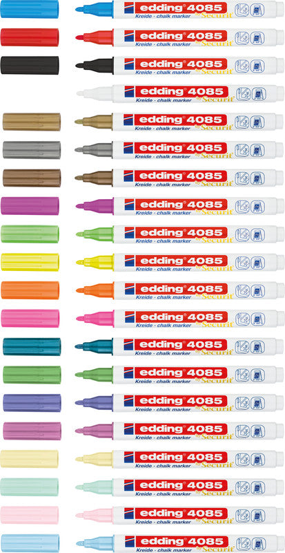Edding Kreidemarker 4085 – Rund, 1–2 mm – Silber – für Fenster, Glas, Tafeln + weitere