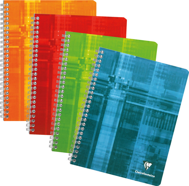 Clairefontaine Spiralheft, 170 × 220 mm, kariert 5 mm, Spiralbindung, Karton, 90 Blatt, 90 g/m² – sortiert