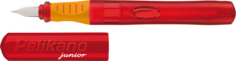 Pelikano junior – L Feder – für Linkshänder – rot, blau – Patronen