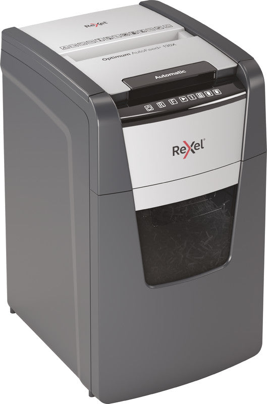 Rexel Aktenvernichter mit Autofeed 130 Blatt, DIN P-4, Partikelschnitt 4 × 28 mm, 44 l