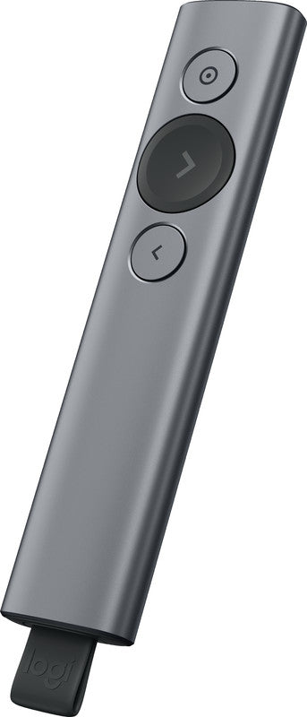 Logitech Spotlight – Presenter – Bluetooth/2,4 GHz, 30 m, Grau
