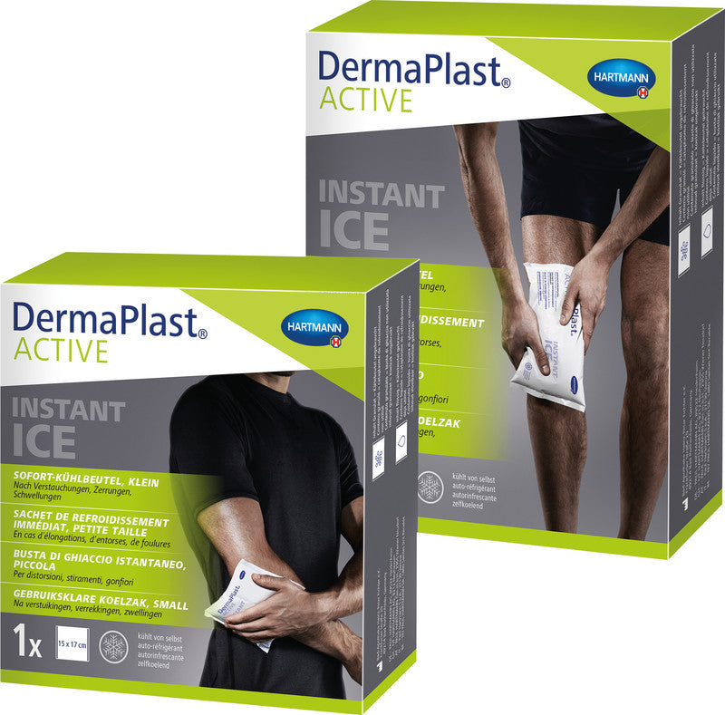 DermaPlast Active Sofort-Kühlbeutel – 150 × 170 mm, weiss, hautfreundlich, mit Vlies-Schutzhülle