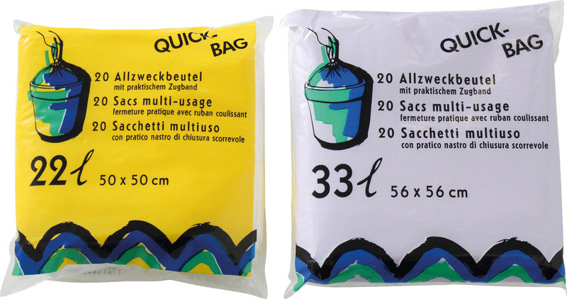Noname Beutel Quickbag – 33 L, Kunststofffolie, transparent, recyclingfähig – 20 Stück