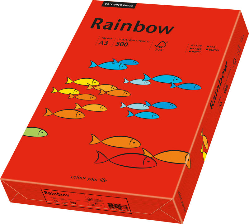 Papyrus Kopierpapier – A3, 120 g/m², intensivrot – für Inkjet/Laser/Kopierer – FSC – 250 Blatt