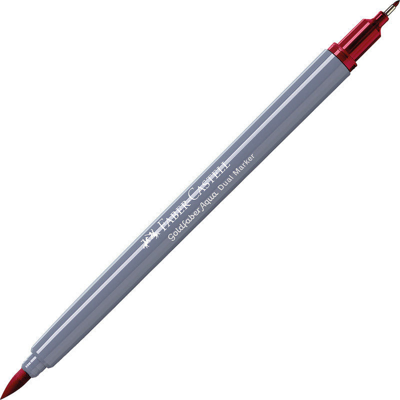 Faber-Castell Pinselstift – Pinselspitze & Rundspitze 0,6 mm – Alizarin Madder Lake – wasservermalbar