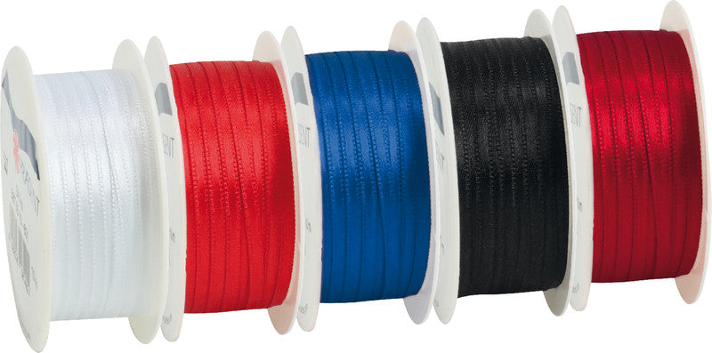 Präsent Geschenkband – echte Webkante – 15 mm × 5 m – Kunststoff, schwarz