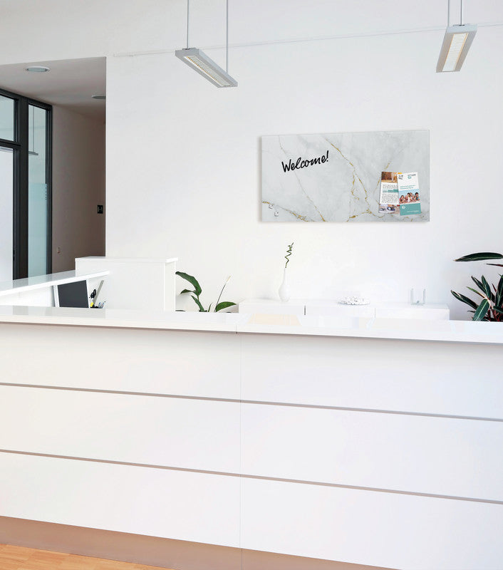 Sigel Whiteboard – 91 × 46 cm, Glas, magnetisch, Wandmontage, inkl. Magnetwürfel, Montagesatz