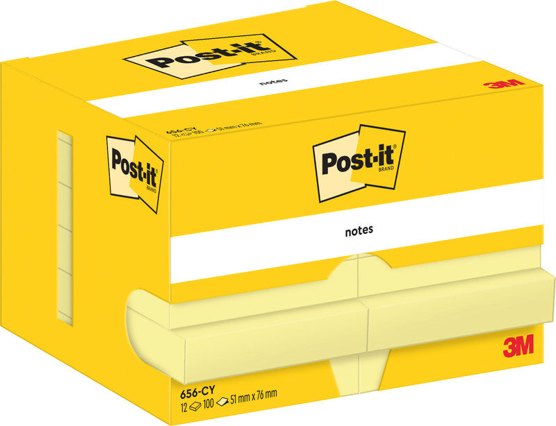 Post-it Haftnotizen – 76×51 mm – Gelb, 12×100 Blatt, PEFC