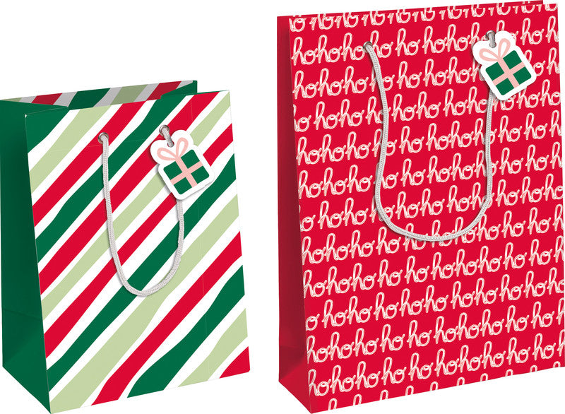 Clairefontaine Tragetasche – Hohoho – gestrichenes Papier, gedrehte Kordel und Ösen – 215 × 253 × 102 mm