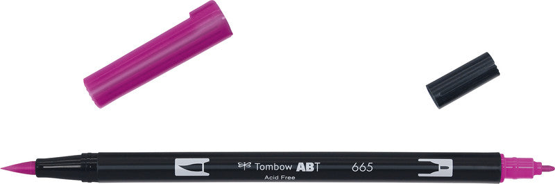 Tombow ABT Dual Brush Pen – lila, 1er-Pack, Feinspitze 0,3 mm, Pinselspitze 3–10 mm
