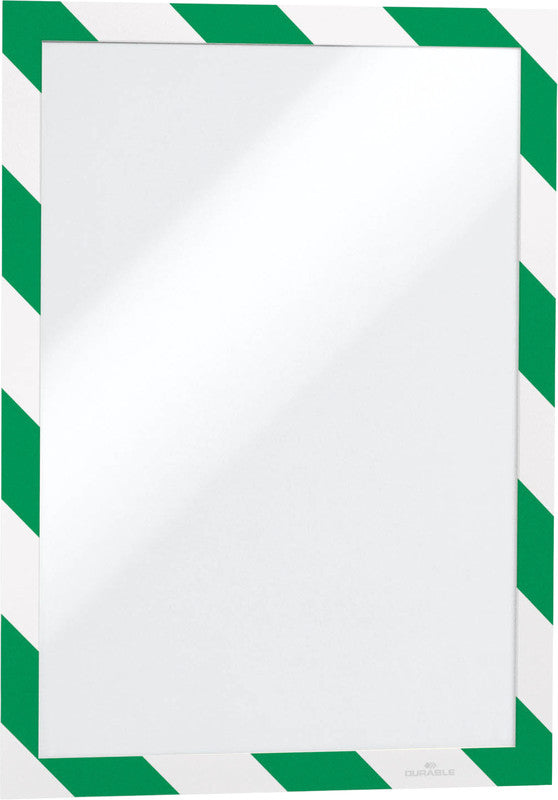 Durable Info-Rahmen – 210 × 297 mm, grün/weiss, wiederablösbar, magnetisch, für A4