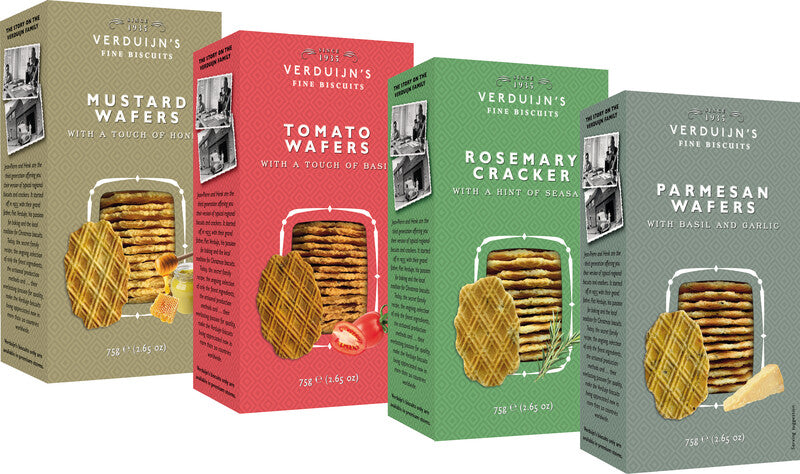 Verduijn's Waffeln – Tomate & Basilikum, Schachtel, 75 g