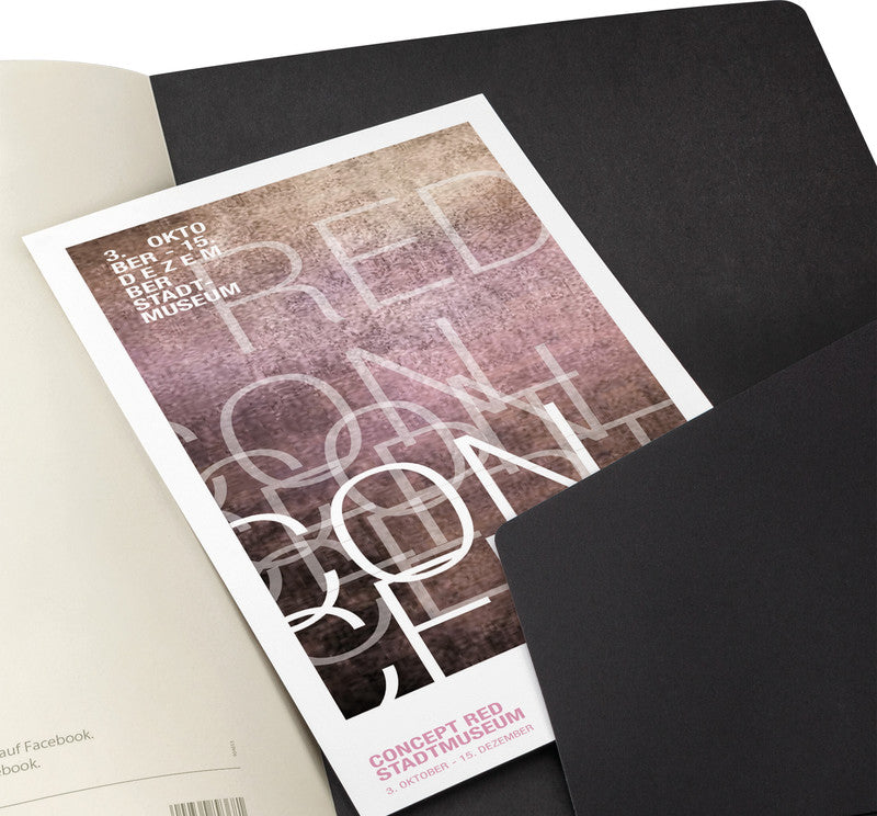 Sigel Notizheft, 187 × 270 mm, liniert, Fadenheftung, Softcover, 64 Seiten, 80 g/m² – schwarz