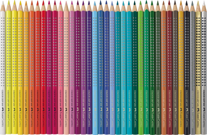 Faber-Castell Aquarellfarbstifte Colour Grip 2001 – 24 Farben, im Metalletui, Ø 3 mm, dreikantig, FSC