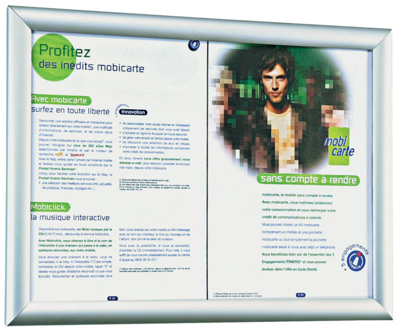 Booffice Plakatrahmen – 452 × 624 mm, silber, Metall, für A2