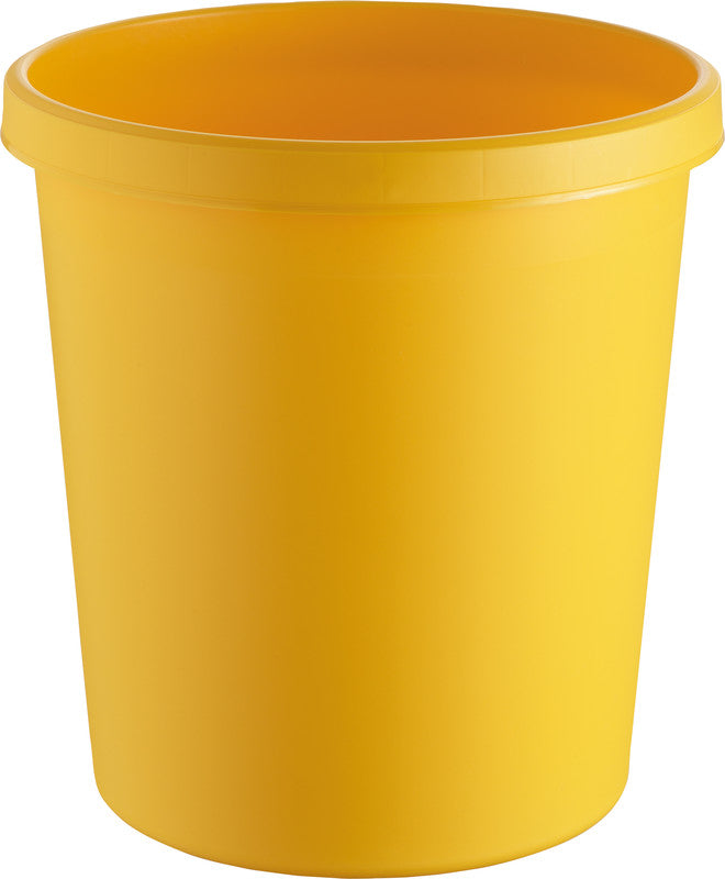 Helit Papierkorb the german – 30 l – Kunststoff, gelb – Ø 350 × H 410 mm