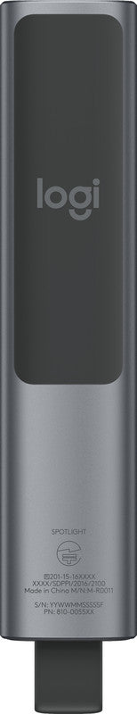 Logitech Spotlight – Presenter – Bluetooth/2,4 GHz, 30 m, Grau