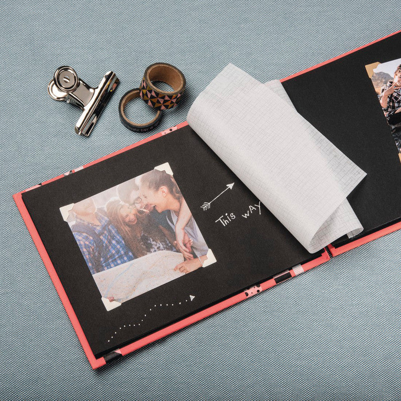 Hama Fotobuch – für 240 × 170 mm, Flamingo, mit Pergaminzwischenblättern, Papier
