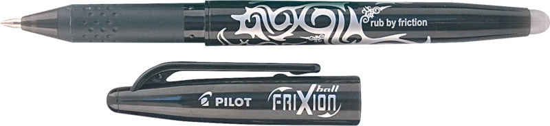 Pilot FriXion Ball – radierbarer Tintenroller-Set, mit Kappe, 0,7 mm, schwarz, für Linkshänder, 4er Etui