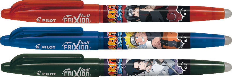 Pilot FriXion Ball Naruto Shippuden – Radierbarer Tintenroller mit Kappe, 0,7 mm, Schwarz, für Linkshänder
