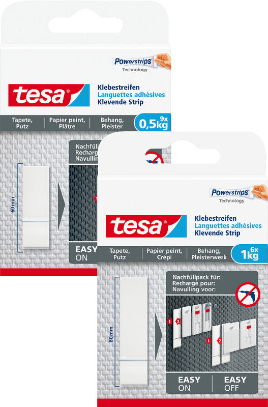 Tesa Powerstrips Montageband, für den Innenbereich, für Wand, weiss, bis 1 kg
