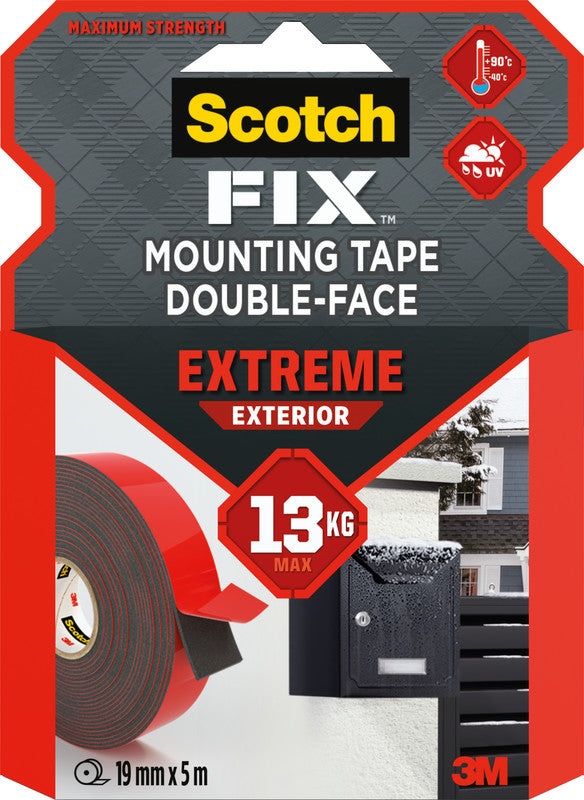 Scotch Montageband Extreme Exterior, extra stark, für Aussen – 19 mm × 5 m, grau, bis 13 kg