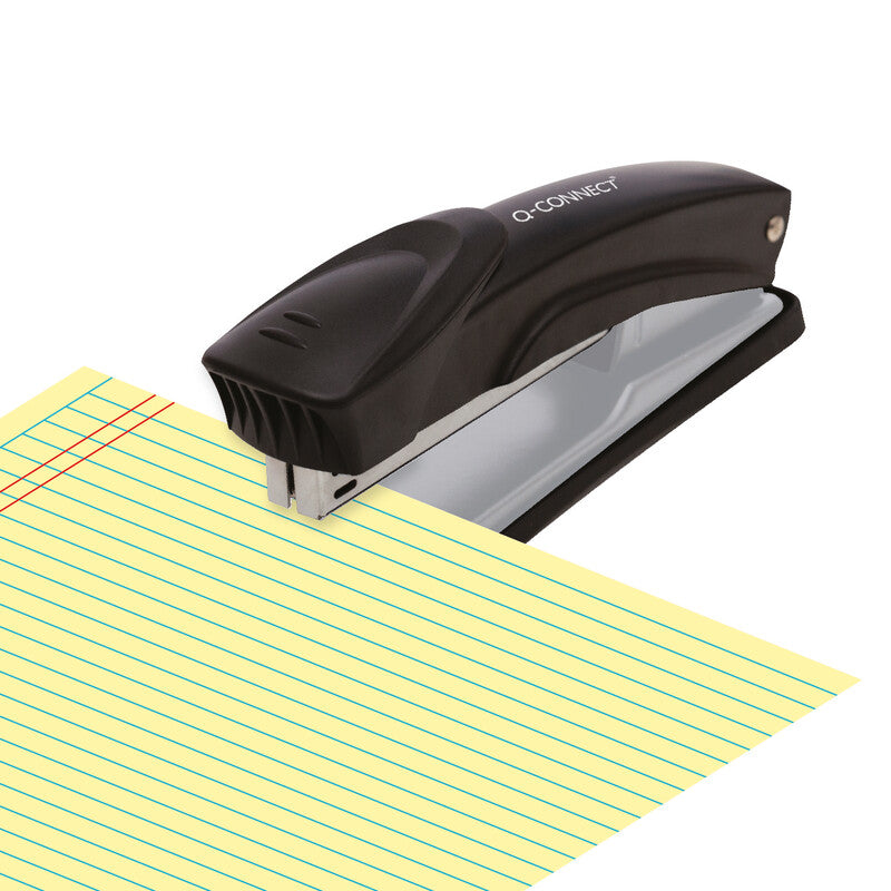 Q-CONNECT Plus Heftgerät – 20 Blatt, verstellbarer Amboss, für 24/6, 26/6, Schwarz
