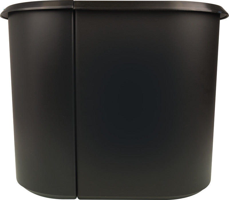 Helit Systempapierkorb the double – 20 + 9 l, mit Deckel – Kunststoff, schwarz – B × H × T 270 × 343 × 440 mm