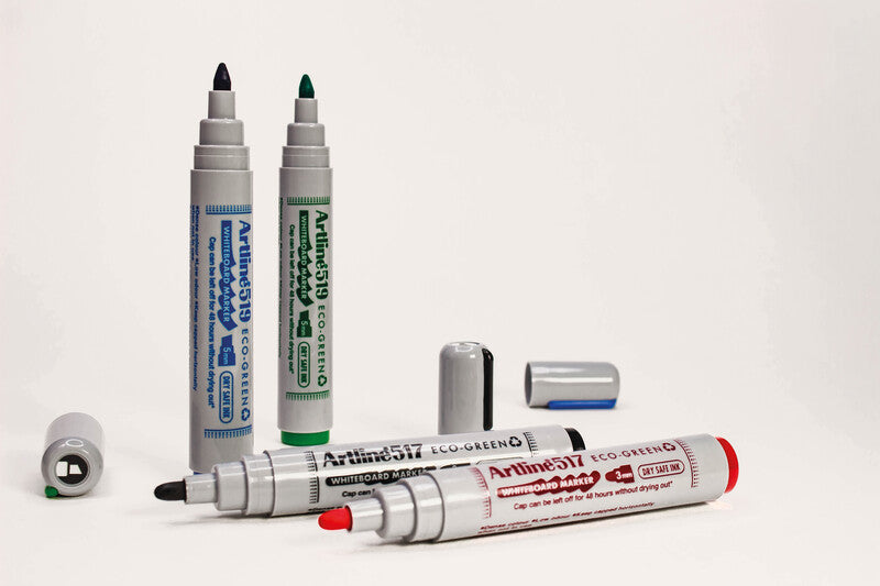 Artline Whiteboard-Marker Eco-Green EK517 – Rundspitze 3 mm – Rot – Trocken abwischbar