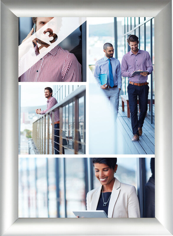 Q-CONNECT Plakatrahmen – A3 Hochformat, Silber, Metall, Rahmen 32 mm – 1 Stk