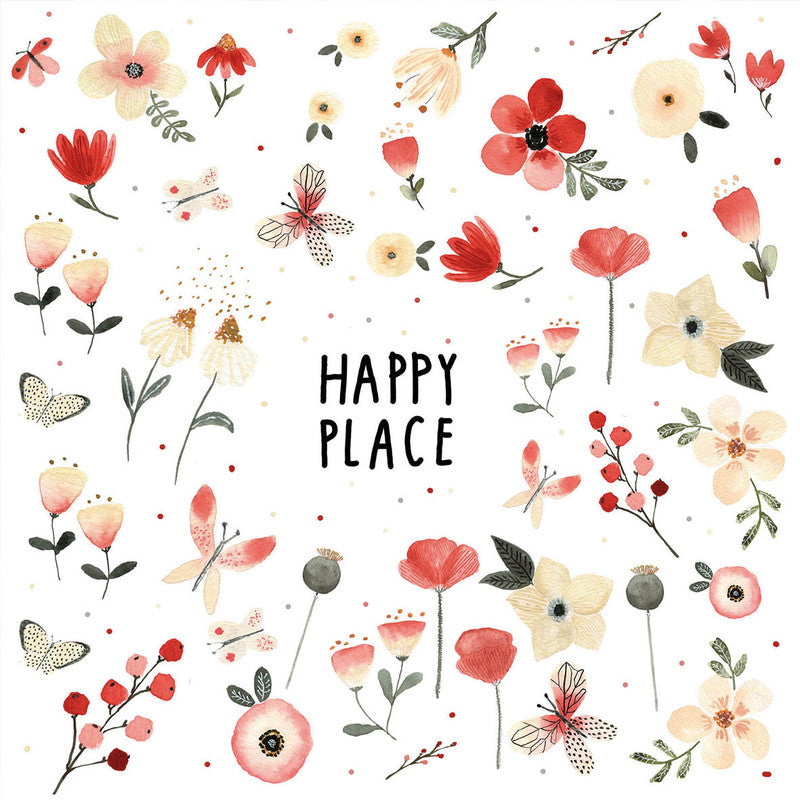 Ppd Servietten Happy Place – 33 × 33 cm – 3-lagig, Tissue – 20 Stk., FSC