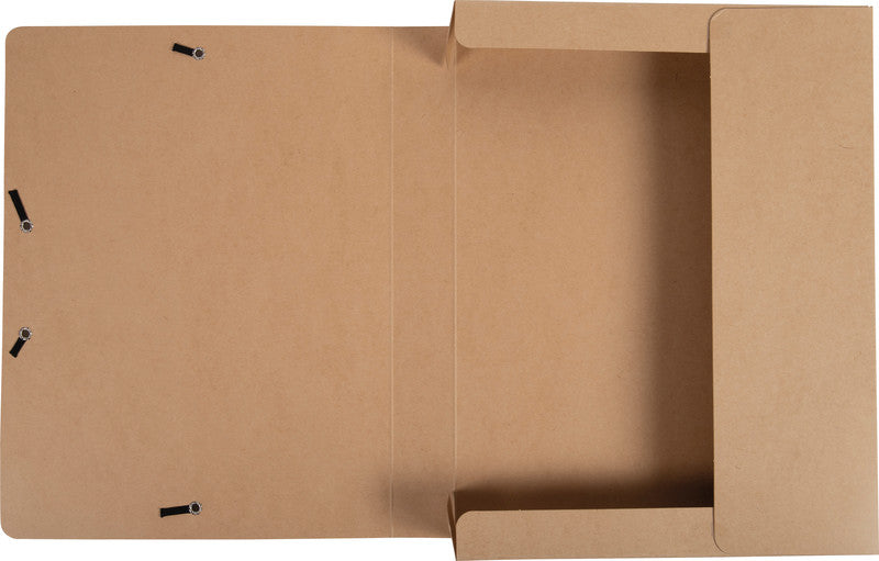 Exacompta Eterneco Sammelbox A4 – Einsteckdeckel, Griffloch, Gummiband, 330 × 250 × 40 mm, Braun, Karton