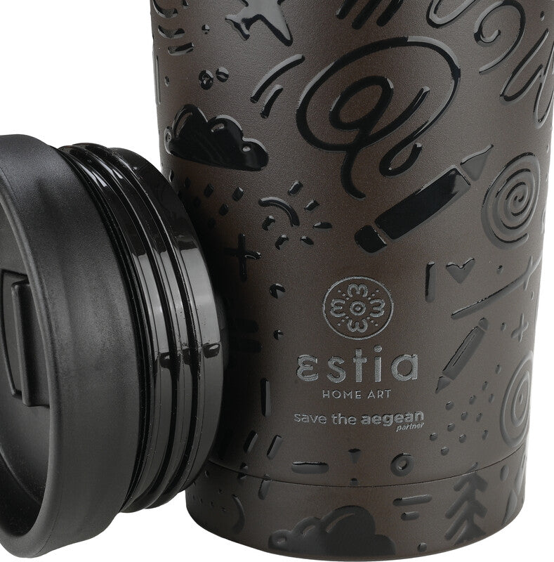 Estia Thermobecher – 3,5 dl – Edelstahl, isoliert, Schraubverschluss – Noir Echo