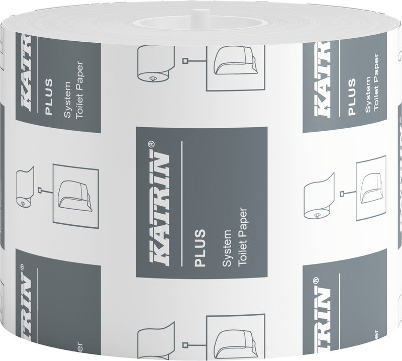 Katrin Plus Toilettenpapier – weiss, 800 Blatt/Rolle, 100 × 125 mm, für Katrin Inclusive System – 36 Rollen