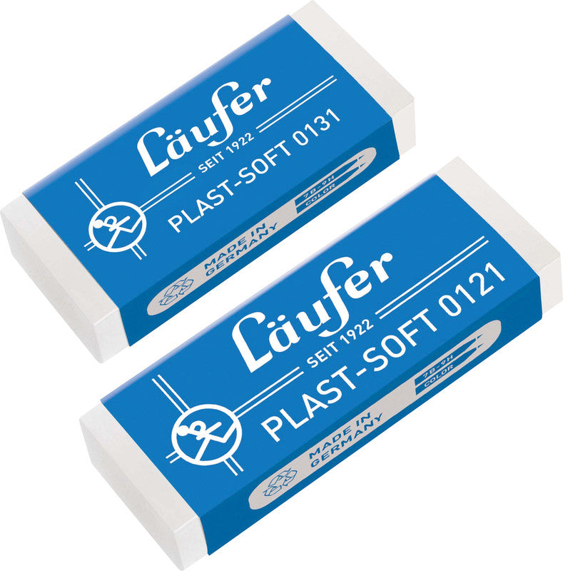 Laufer Radierer – für Bleistift und Farbstifte – 65 × 12 × 21 mm – Kunststoff – weiss