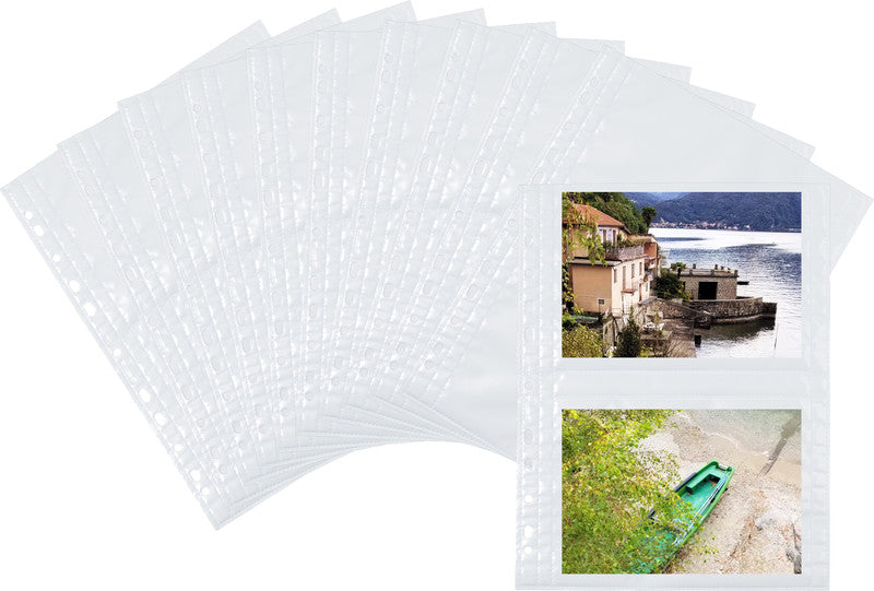 HERMA Sichtmappe 13×18 cm quer – 10er-Pack, Weiss, Kunststoff, glänzend