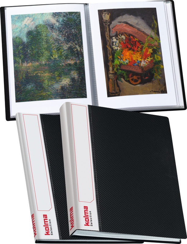 Kolma Sichtbuch Selection – 40 Sichttaschen, A6, glatt, glänzend, schwarz, Kunststoff