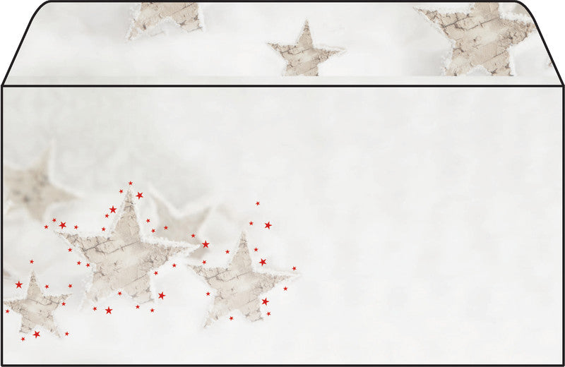 Sigel Weihnachts-Couvert C5/6, Christmas Timber, mehrfarbig, Nassklebung, 90 g/m² – 25 Stk.