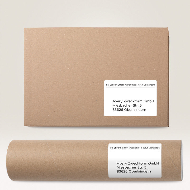 Avery Etiketten, 105 mm × 148 mm, weiss, Papier, permanent, 65 Blätter (260 Etiketten)