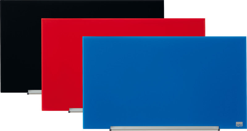 Nobo Whiteboard – 190 × 100 cm, Glas, magnetisch, Wandmontage, inkl. Stift, Neodym-Magnete, Stifteablage