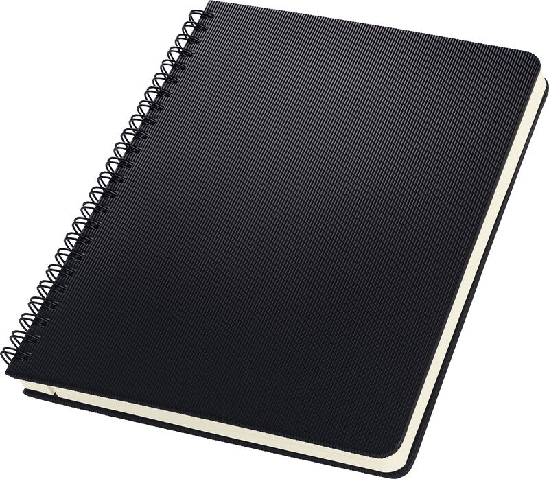Sigel Spiralblock, Spiralbindung, Hardcover, 80 Blatt, 2-fach gelocht, perforiert, 80 g/m² – Schwarz