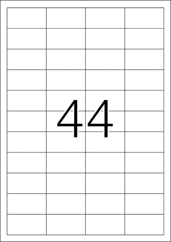 HERMA Etikettenbogen, 48 mm × 25 mm, weiss, Papier, permanent, 200 Blätter (8800 Etiketten)